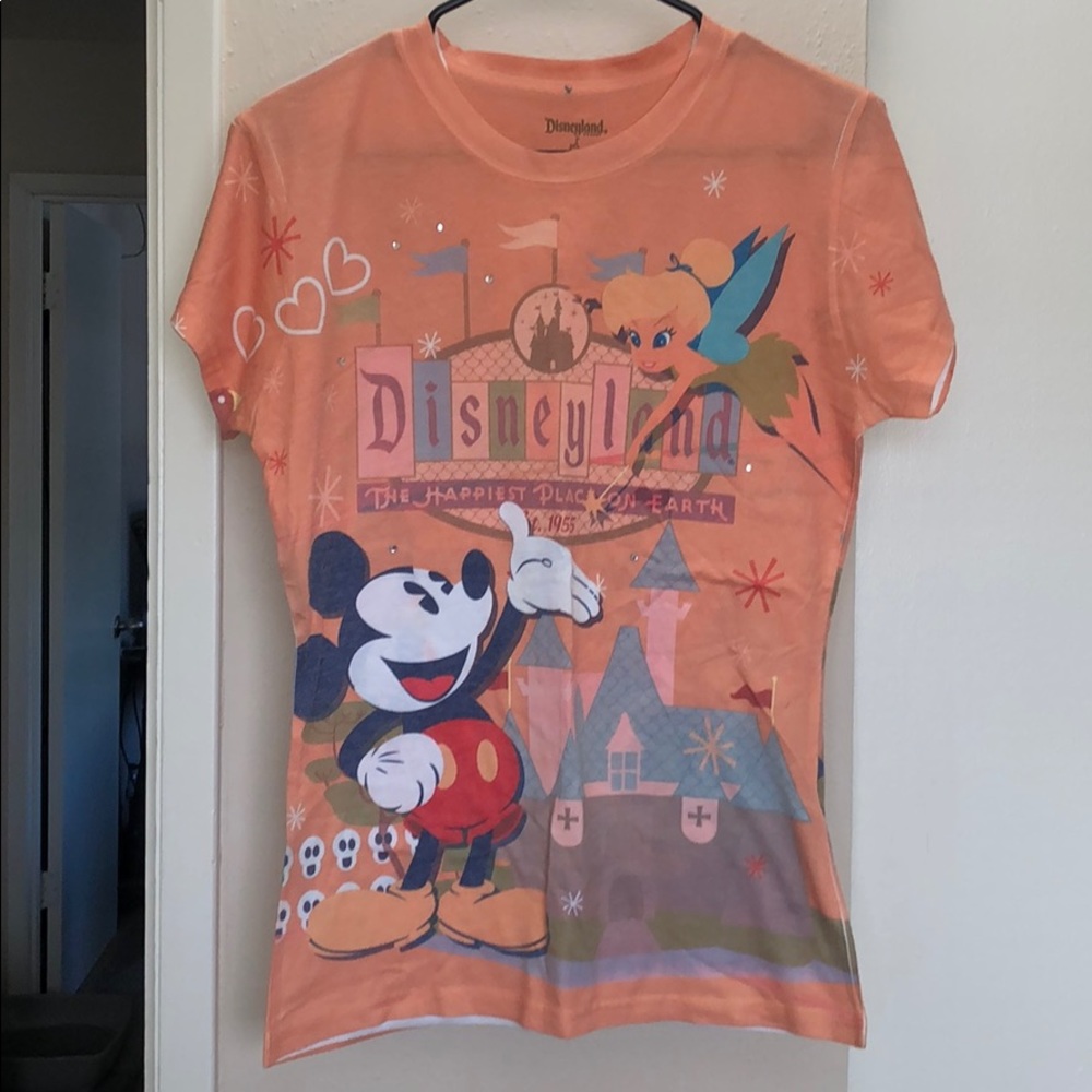 Orange Disneyland Tee Shirt w/ Mickey
